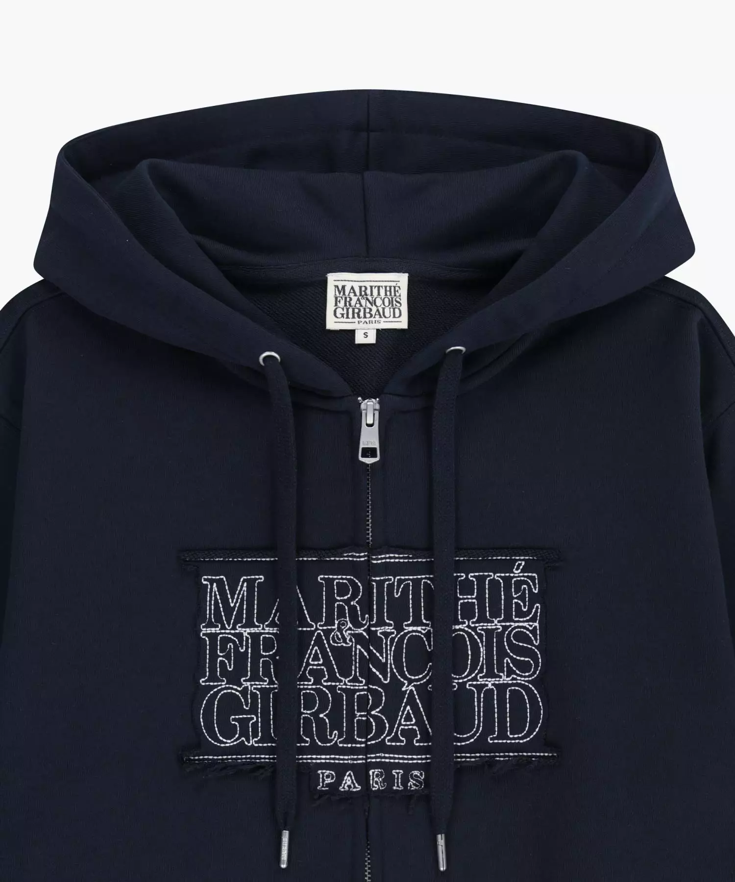 CLASSIC LOGO APPLIQUE HOODIE ZIPUP navy