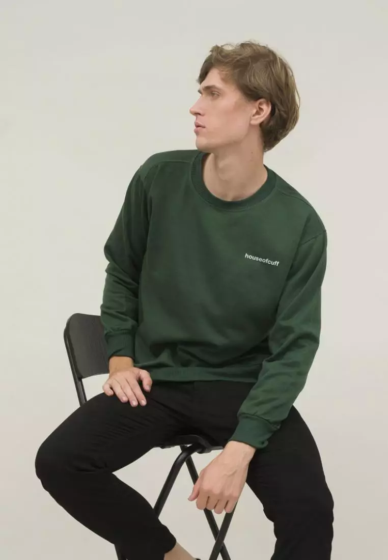 crewneck basic sweater japan bird hijau unisex outerwear houseofcuff