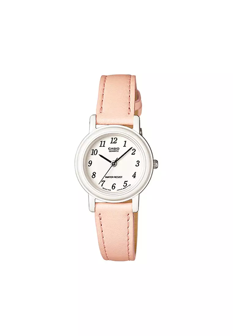 Women's Analog Watch LQ-139L-4B2 Orange Leather Band Ladies Watch