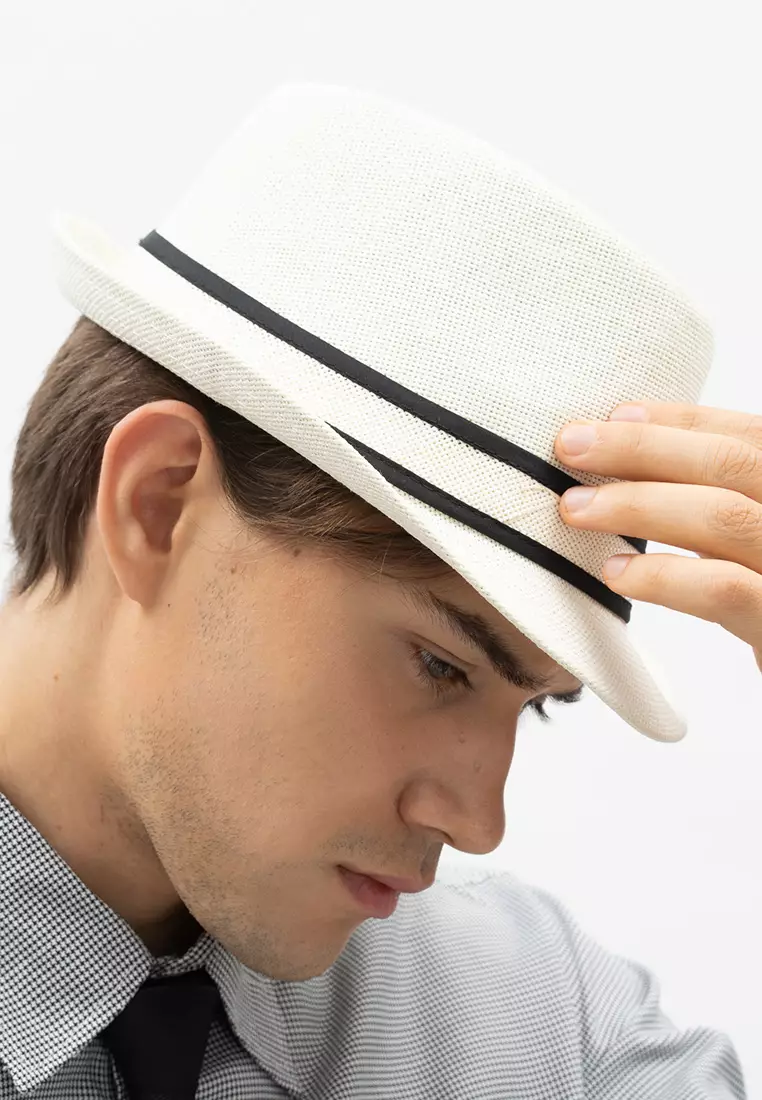 Houseofcuff Topi Fedora Cowboy Hat Fedora Ratan Ivory