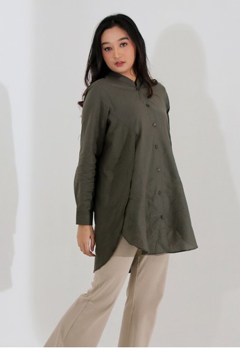 Hardware green HARDWARE TOP SHIRT WITH SIDE A5410AA39A8126GS_1