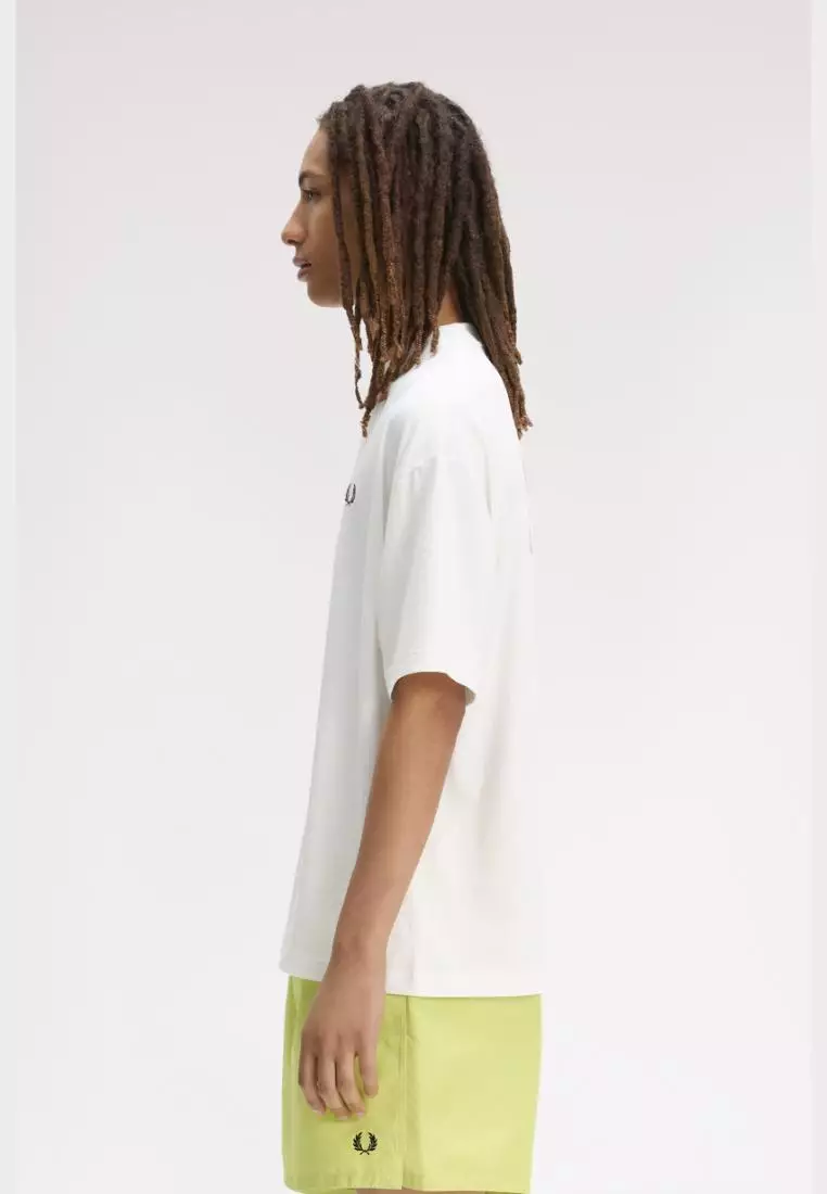 Fred Perry M2474 Back Print Laurel Wreath T-Shirt (Snow White) 