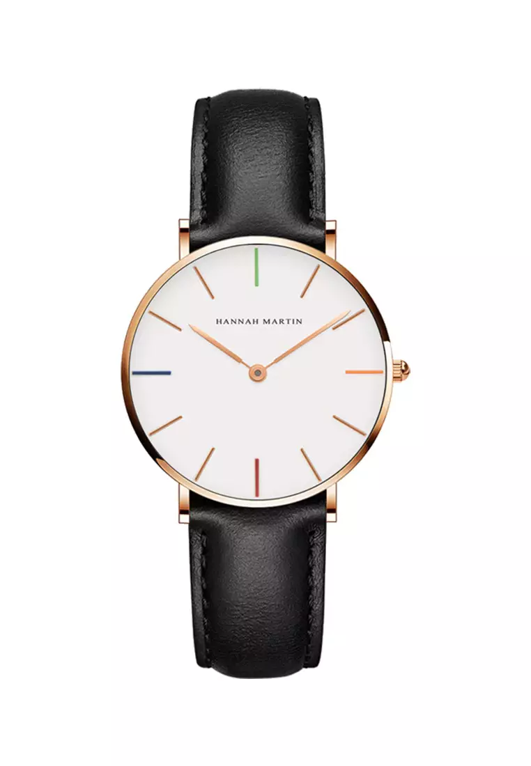 Buy HANNAH MARTIN Hannah Martin Hue Black Women s Leather Quartz