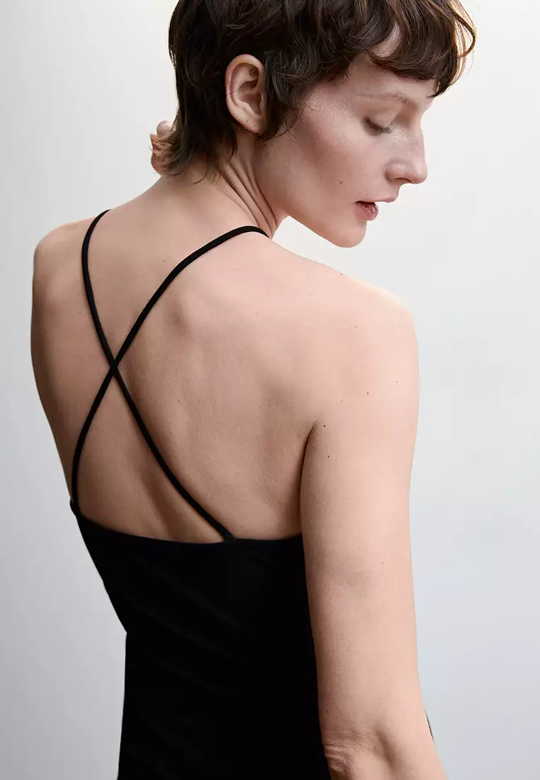 Criss Cross Back Dress Black