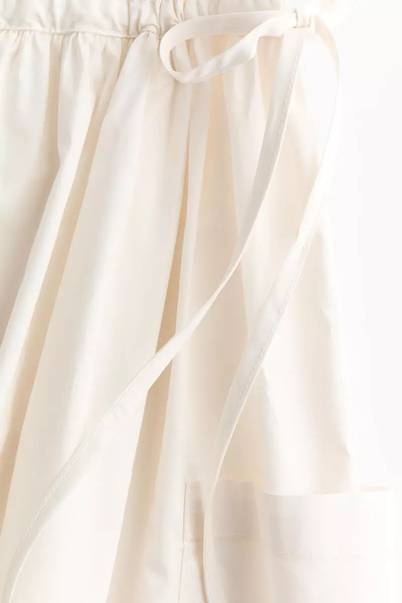 Drawstring-waist cotton dress