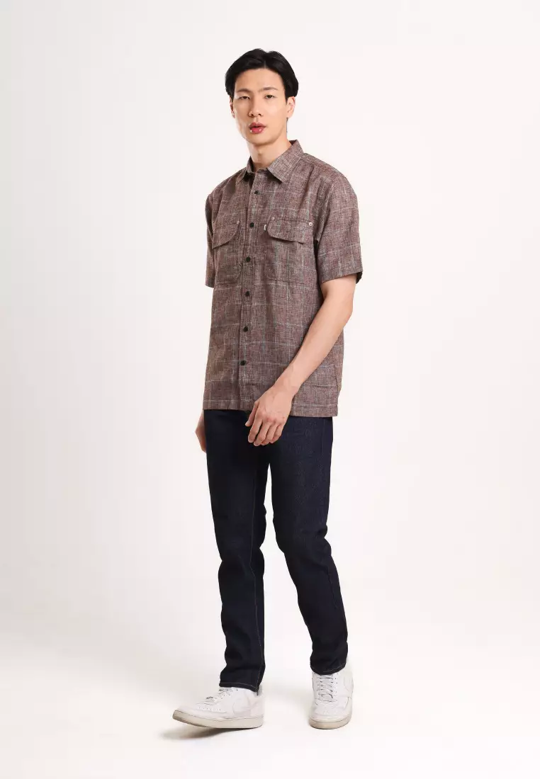 Used 1968 - Vincent Kemeja Pria Lengan Pendek Kotak