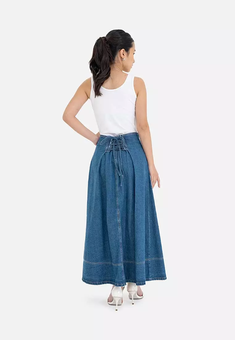 Earth Music & Ecology - Amami Front Zip Denim Skirt