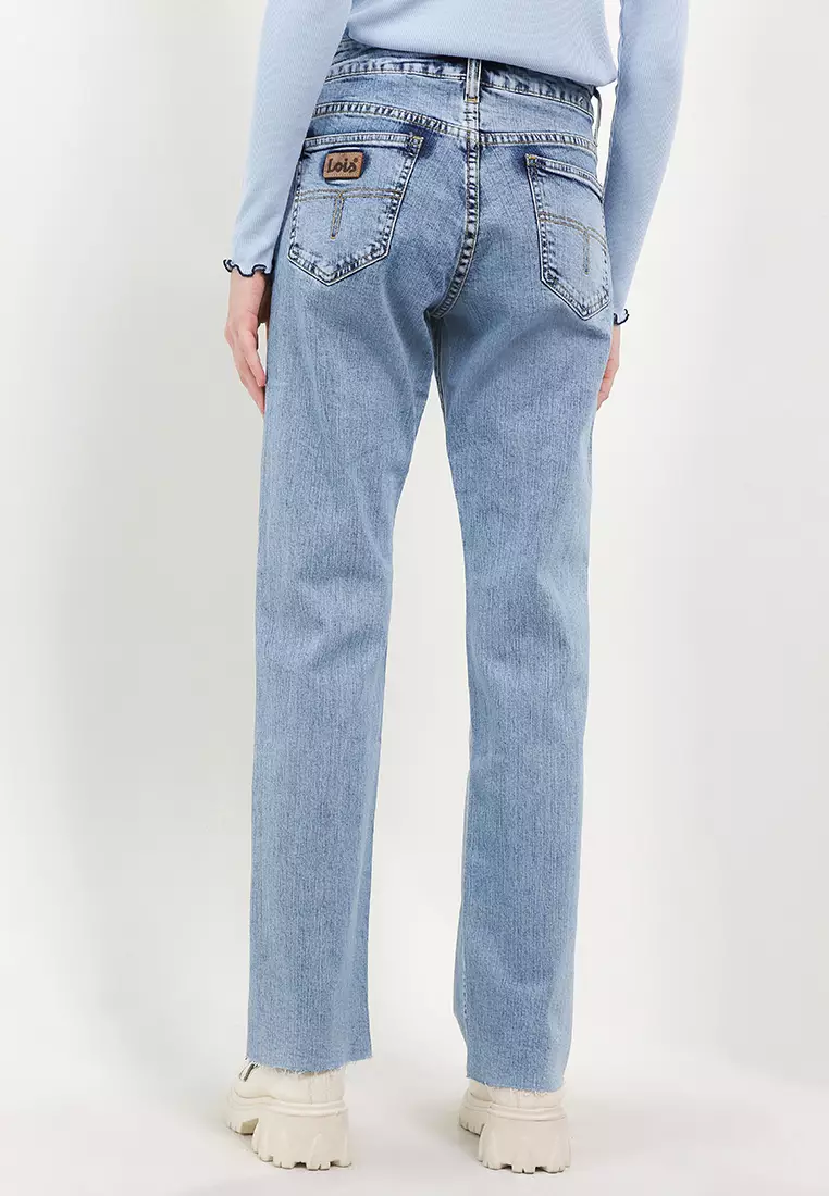 High Waist Straight Stretch Denim Pant FTW376