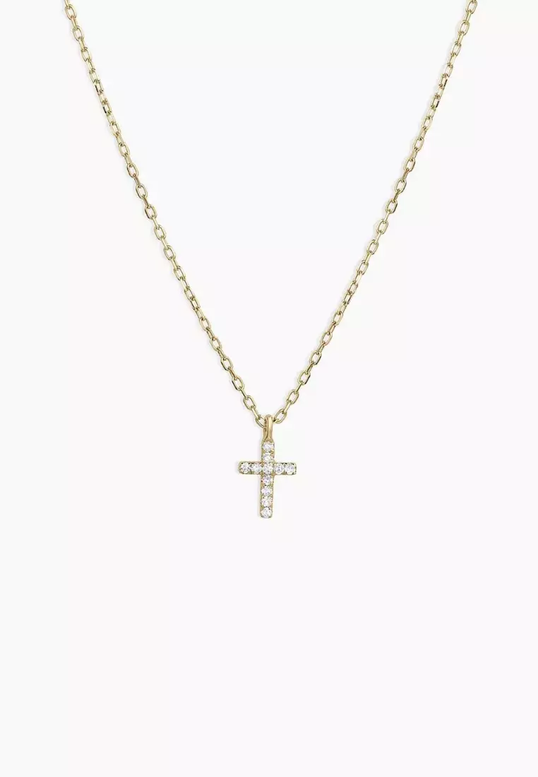 Piccino Diamond Cross 18K Gold Necklace