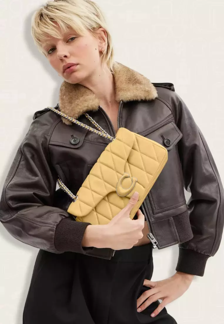 Coach Tabby Shoulder Bag 26 With Quilting Yellow