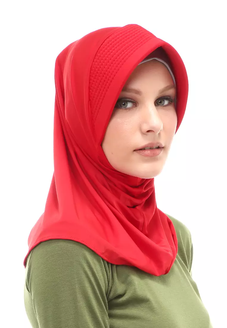 Layla Hijab Sport Instan Wanita Muslimah Relaxed Fit - Red