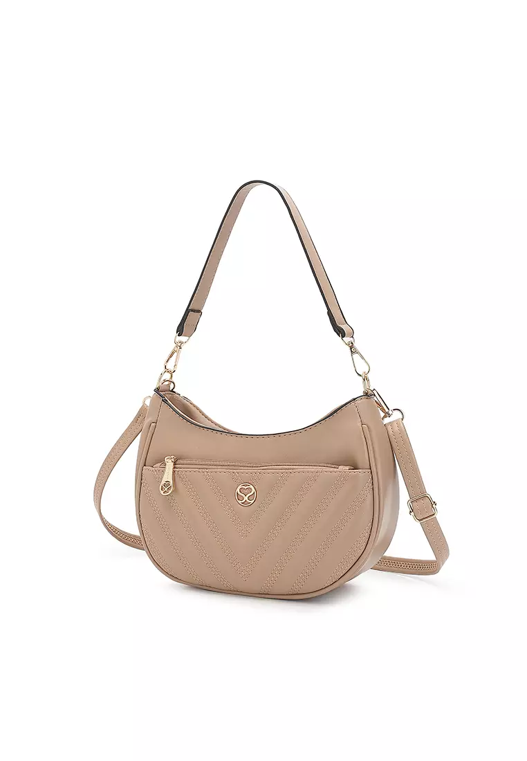 Women's Top Handle Bag / Sling Bag / Crossbody Bag / Shoulder Bag (手拿袋 / 斜孭袋 / 單肩包) - 棕色