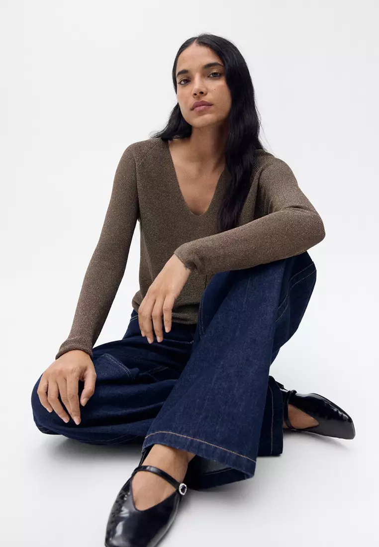 V-Neck Lurex Sweater