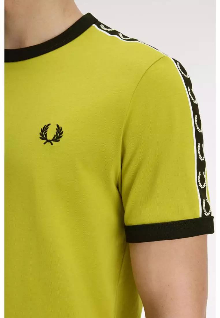 Fred Perry M4613 Contrast Tape Ringer T-Shirt (Tennis Ball Yellow / Black)