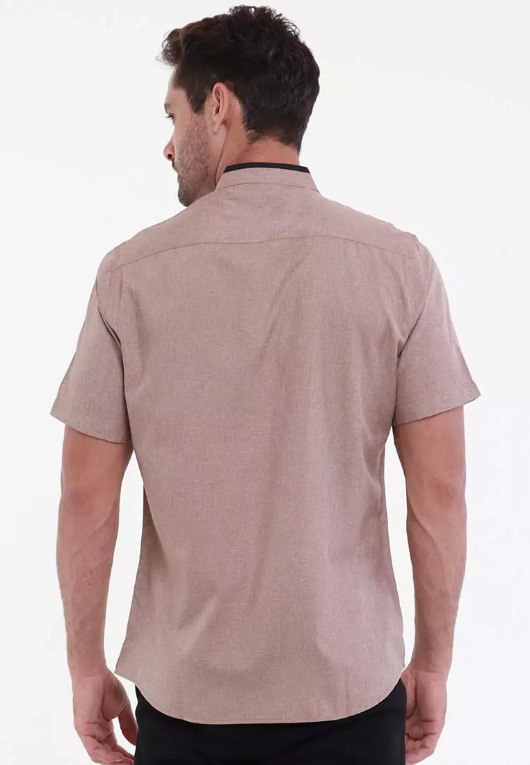 MAGINOT BARAA BROWN Koko Slim Fit Lengan Pendek