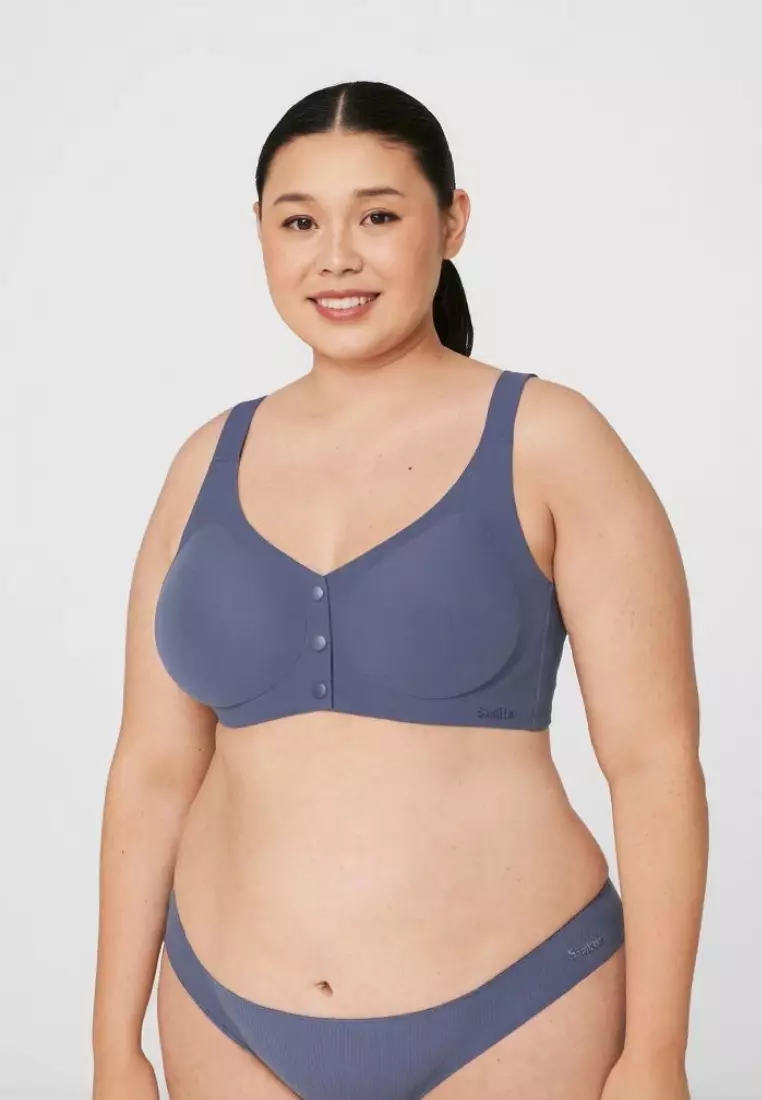 3 Pack Collins Plus Size Seamless Wireless Support Bra - Black, Green, Grey