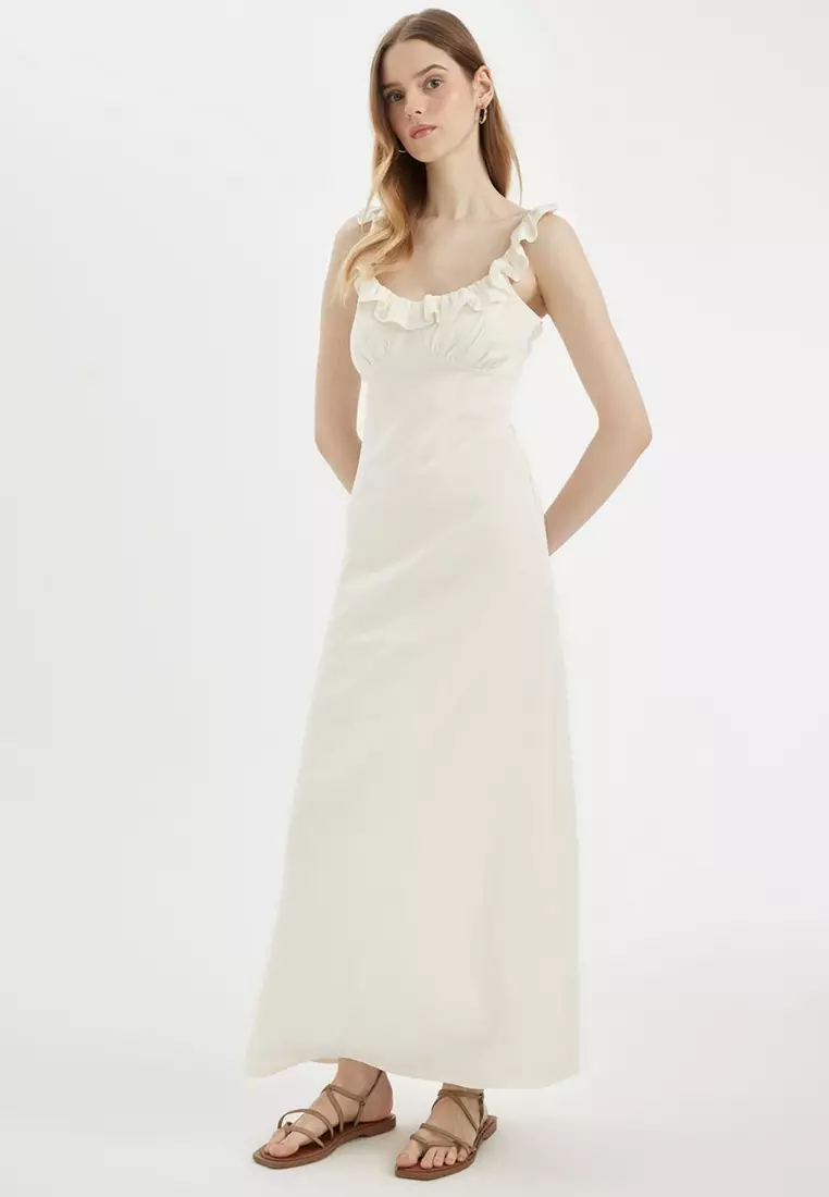 A-Line Ruffle Maxi Dress