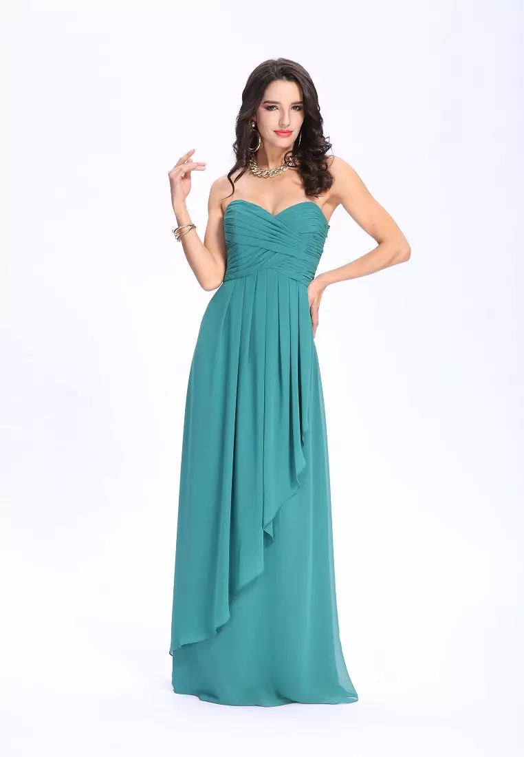 優雅的風格雪紡晚禮服