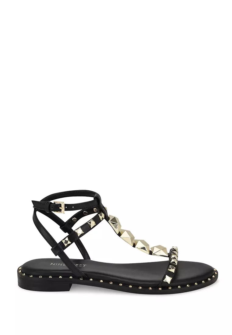 Discount on Nine West  shoes - SKU: Marcila3 Studded Ankle Strap Sandals Black