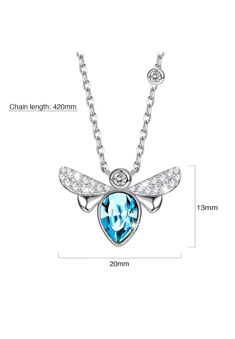 Bee Crystal Blue Necklace Embellished With SWAROVSKI® Crystals