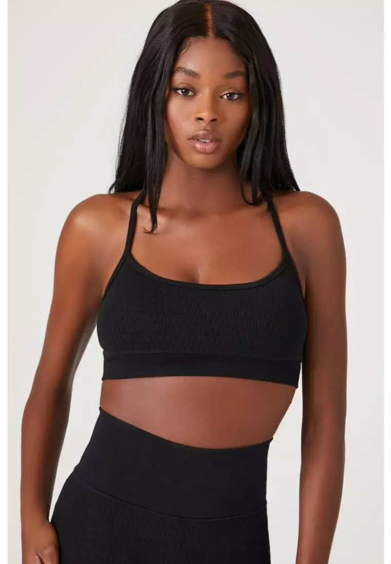 Forever 21 21 Graphic Zip-Up Sports Bra