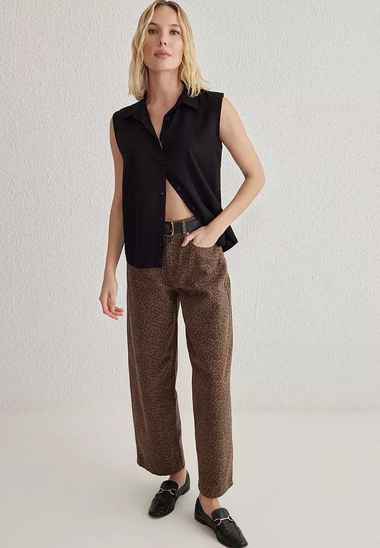 Buy Trendyol Black Plain Sleeveless Regular Shirt 2025