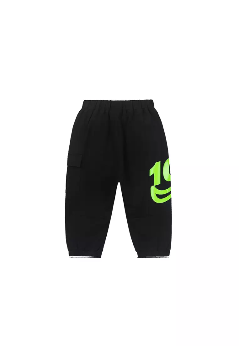 Graphic Printed Joggers With Side Pockets