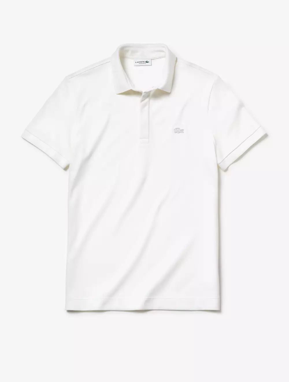 Men's Lacoste Paris Polo Shirt Regular Fit Stretch Cotton Piqué - White