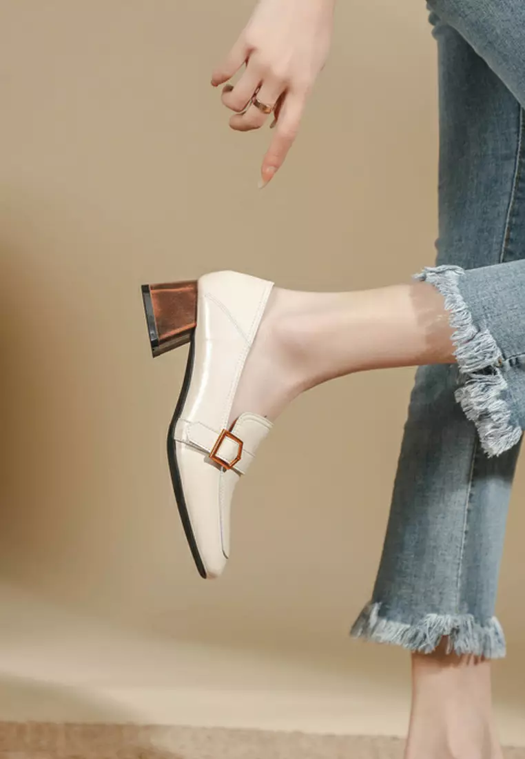 4CM Buckle Leather Loafer TE6988-5