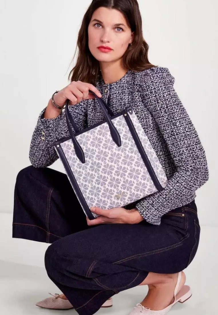 Spade flower coated canvas medium north south tote 2025