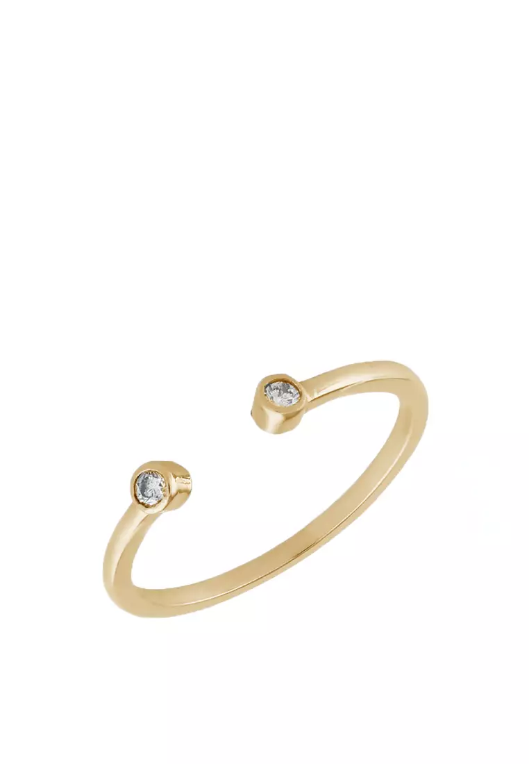 Dainty gold ring with on sale diamond