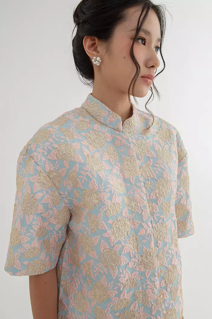 COTTONINK - Outerwear Jaket Wanita Light Blue Floral Lumi #CNYCollection2025