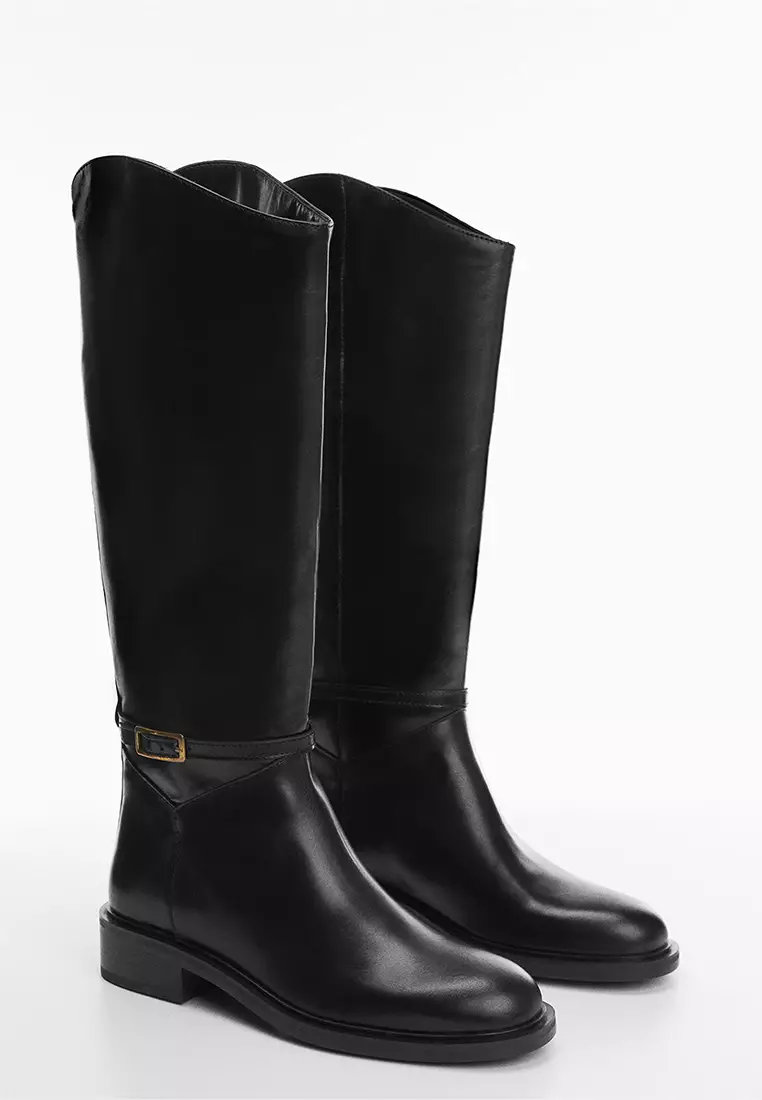 tommy hilfiger buckle high boot stretch