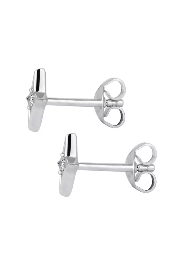 EXCLUSIVE Anting Perhiasan Perak 925 Pria Star Stud Embellished with Crystal by Swarovski®