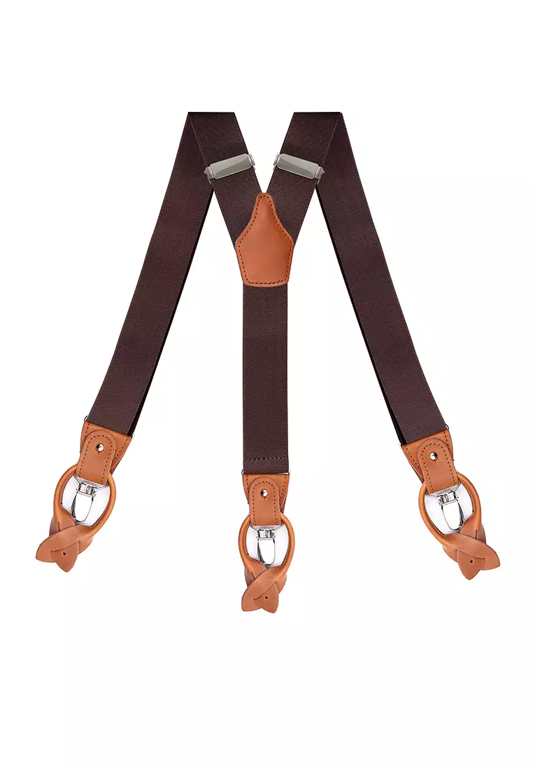 Men's Adjustable Elastic 6 Clips Suspenders