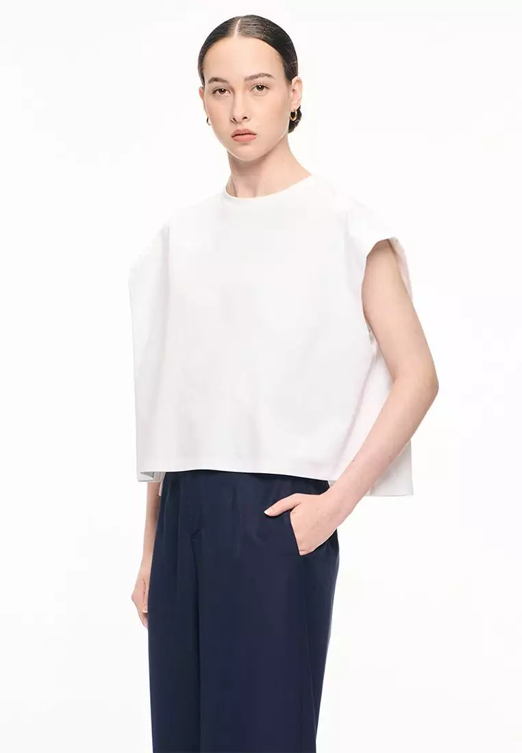 Women's Gathered Hem Crew Neck Top