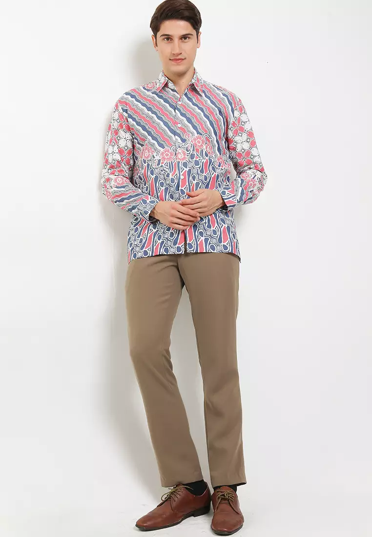 Kawungseno Kemeja Batik Premium Pria Casual Modern Lengan Panjang