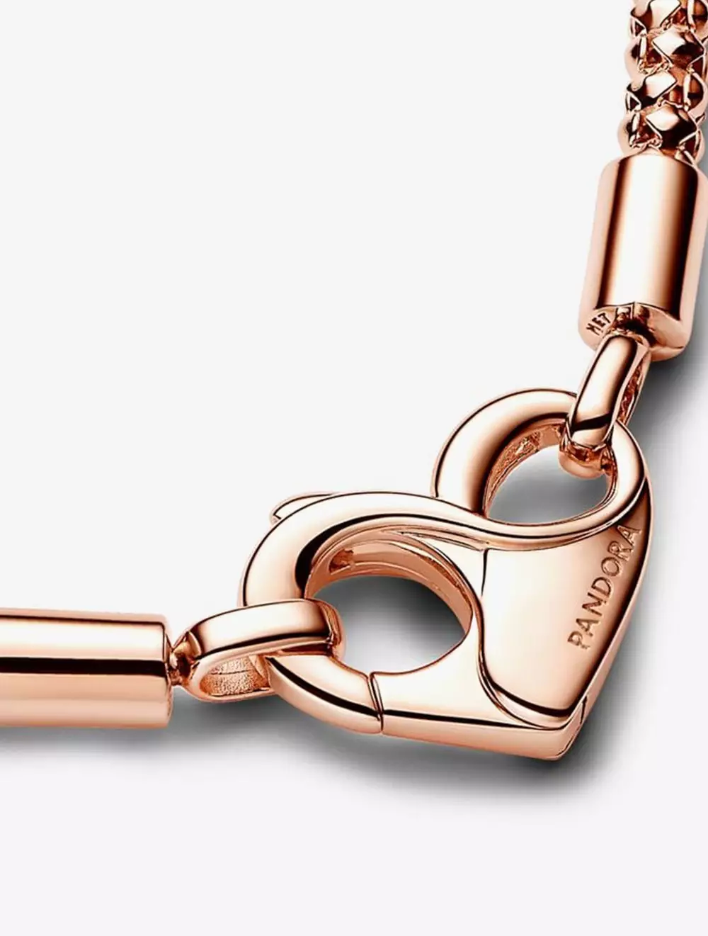 Studded chain 14k rose gold-plated bracelet with heart clasp