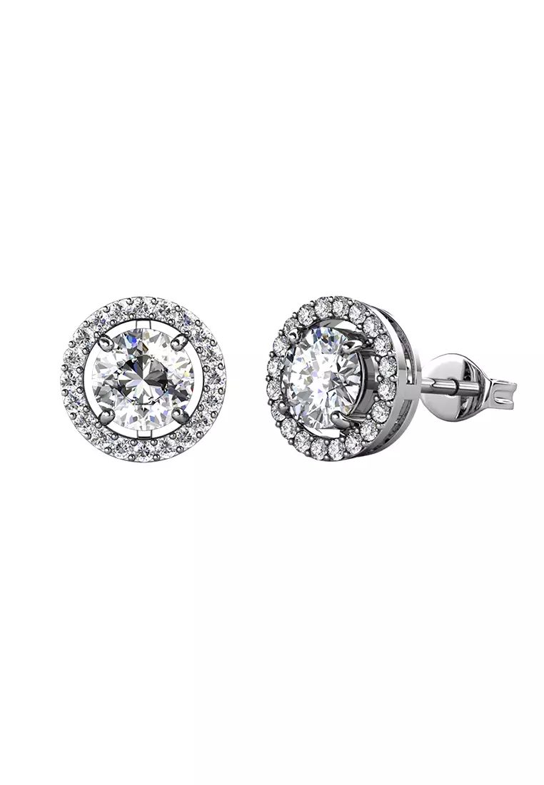 Berlian Moissanite Fantaisie Set Pendant & Earring [GRA CERTIFICATE MOISSANITE DIAMOND] - Anting Kalung Moissanite Diamond with 925 Silver by Her Jewellery