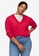 Violeta by MANGO red Plus Size V-Neck Knit Sweater D8B7AAA74DA3E6GS_1