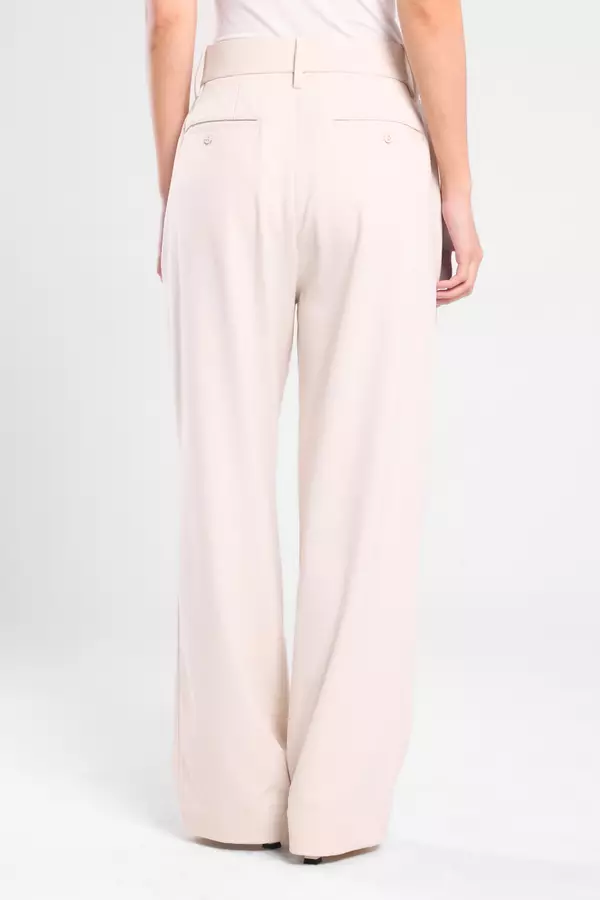 Minimal - Beethoven - Celana Panjang Rileks - Beige Warna Beige