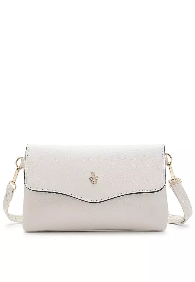 Faux Leather Sling Bag / Crossbody Bag - Beige