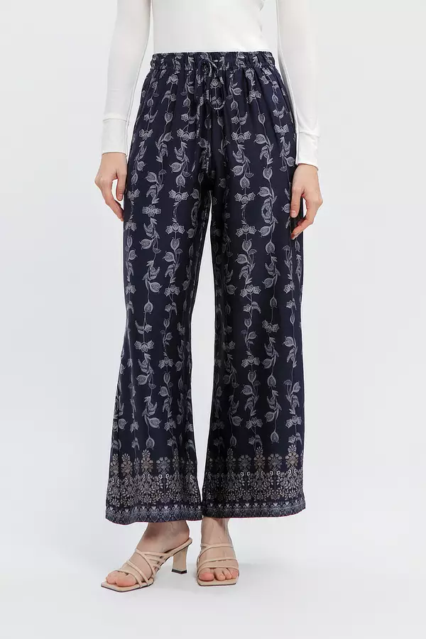 MINIMAL - Aydin - Floral Print Cullotte - Navy - Manzone & Minimal