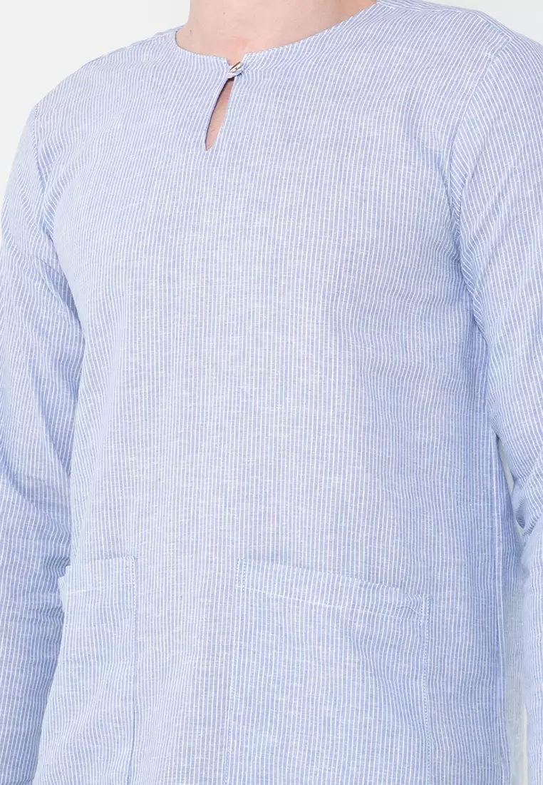 Stripes Linen Kurta