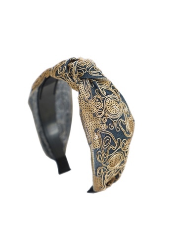 Kings Collection blue Bohemian Embroidered Headband (UPHA20129) 0DB35AC349411AGS_1