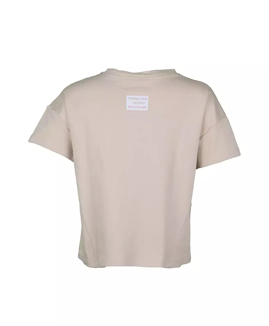 Pito Dito Girl Mixwelly T-shirt Anak Perempuan Warna Beige