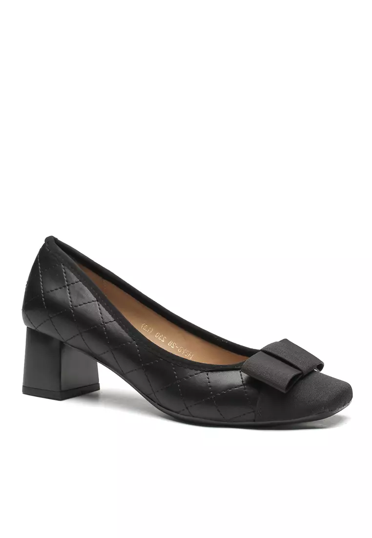 Bow Knot Stitched Quilted Pumps HS978 28