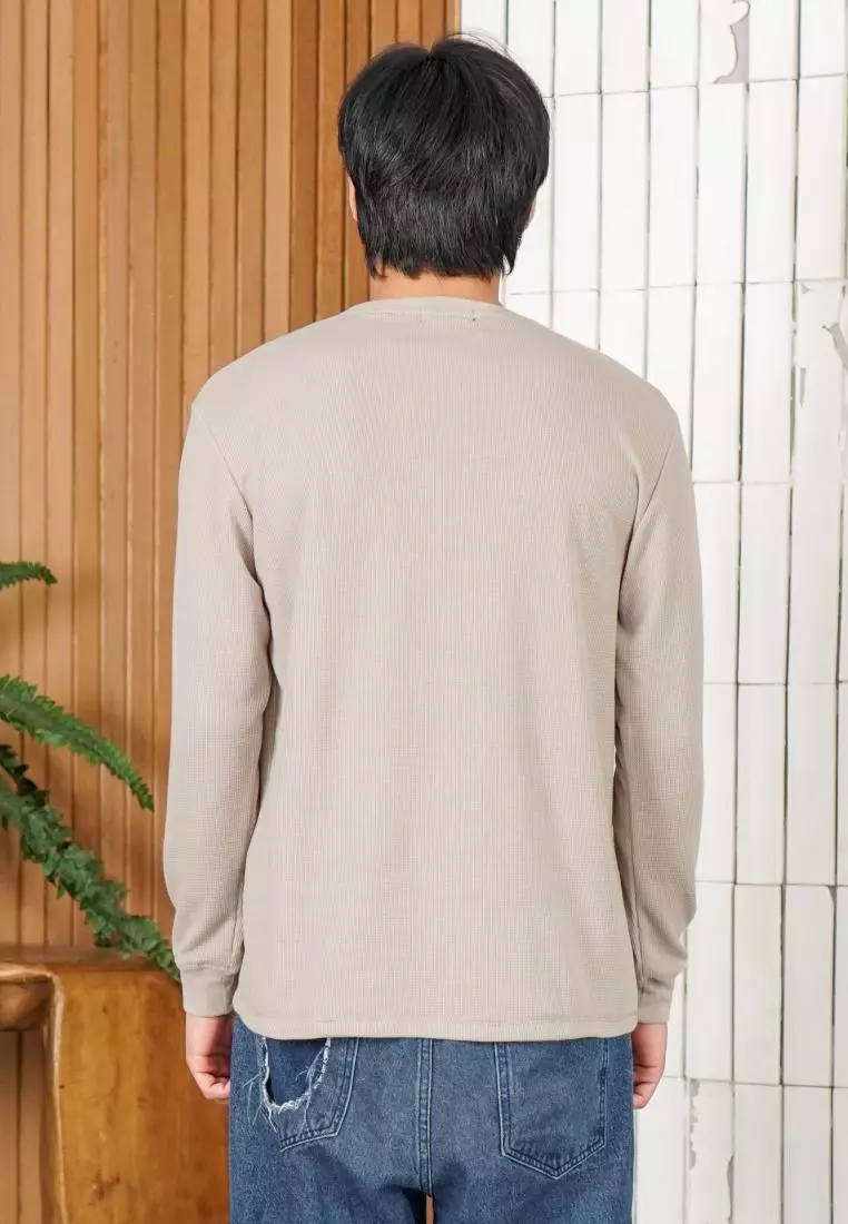 MATSUDA Kaos Polos Waffle Lengan Panjang Cotton Komoro