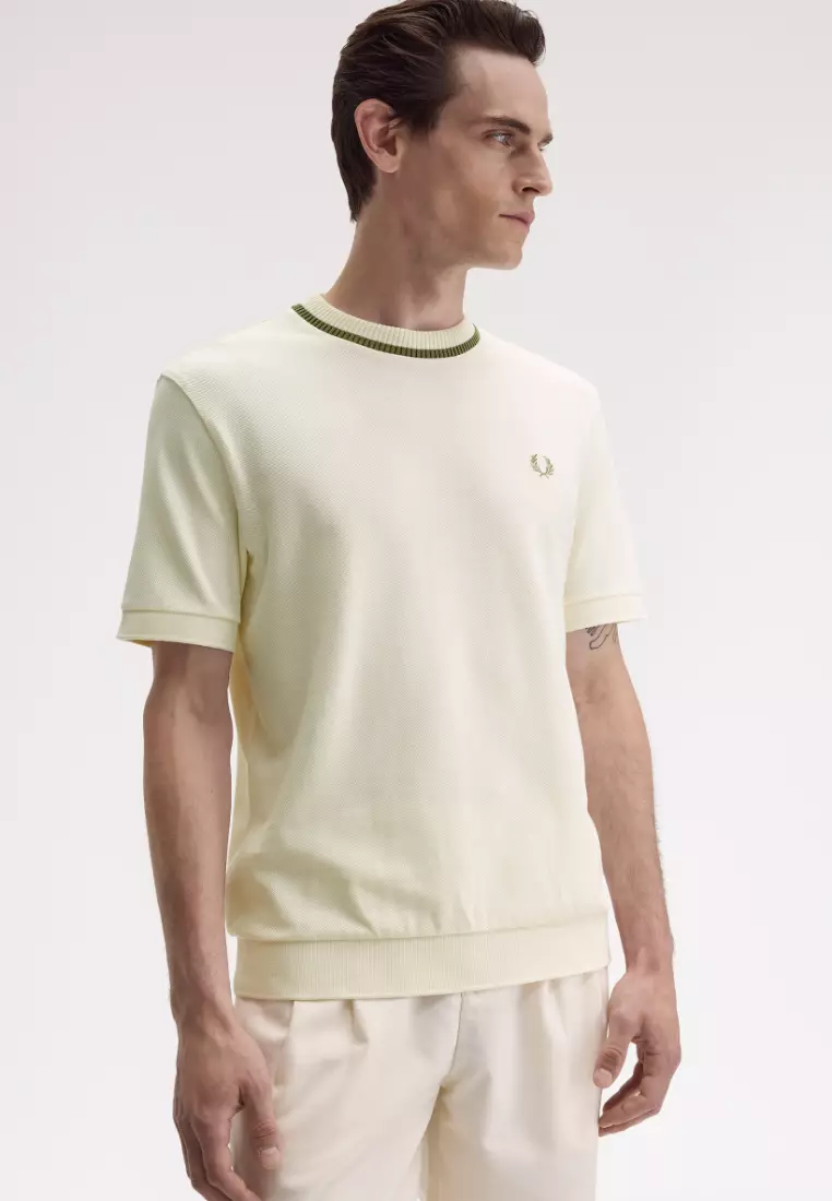 Fred Perry M7 Crew Neck Pique T-Shirt (Light Ecru)
