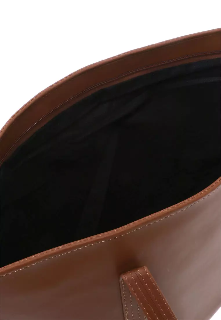 Kyla Tote Bags Woman Plain Design Simple Tas Wanita Casual Premium Quality - Mocca